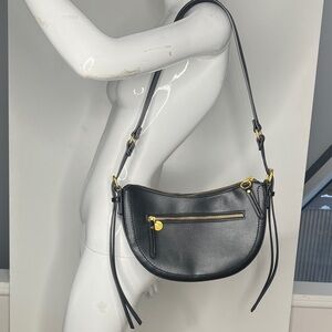 Urban Originals A Little Crazy Black Vegan Leather Shoulder Crossbody Bag - New